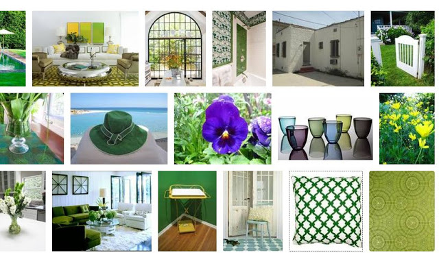 COCOCOZY summer style board with a focus on shades of green