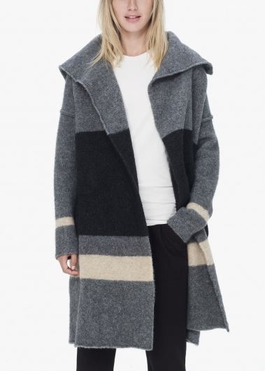 James Perse striped blanket sweater coat