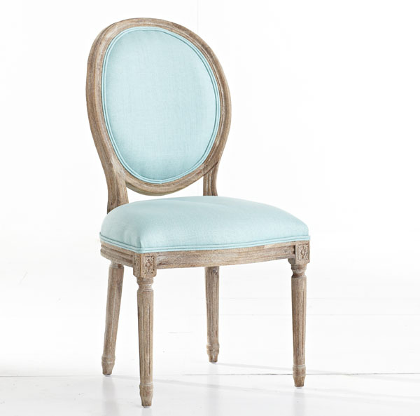 louis chair oval back aqua light blue