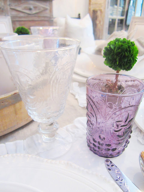 Purple fleur glass