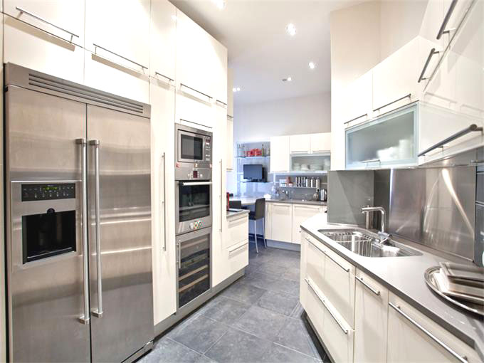 Kitchen with stainless appliances