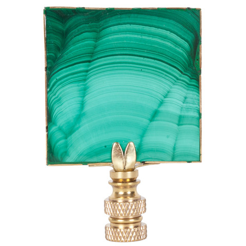 Gold and green malachite lamp finial