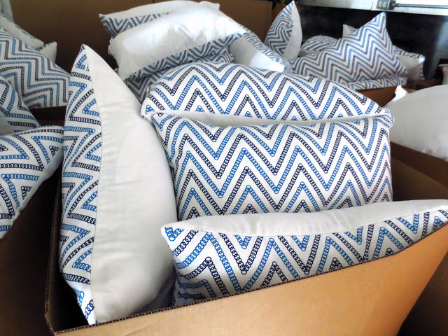 COCOCOZY Circle Chevron in boxes during packing week