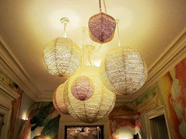 Close up of the rope lighting in the 2nd floor hallway of the Maison de Luxe Greystone Mansion