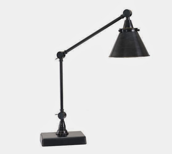 Black industrial desk lamp