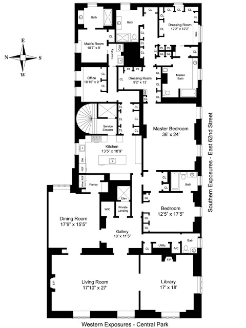 floor plan of the upper east side apartment
