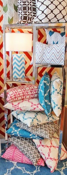 COCOCOZY linen pillows on display at Lotus Bleu store in San Francisco