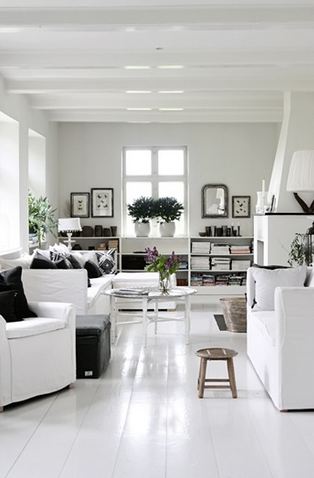White living room in a Danish home