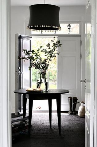 Black and white foyer in a Danish home