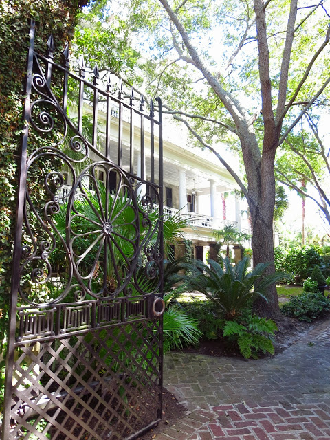 Wrought iron gate and home in Charleston, South Carolina
