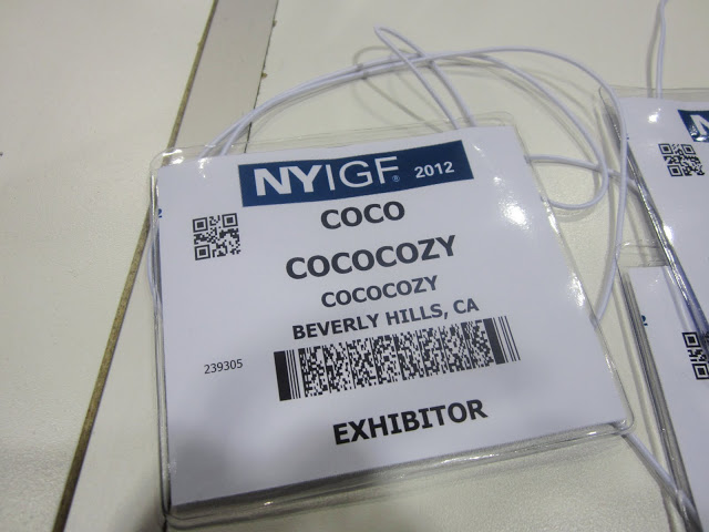 Coco's exhibitor badge from NYIGF 2012