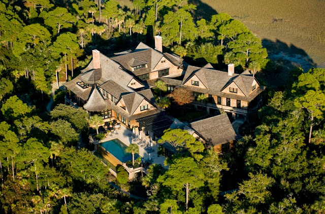 Aerial view of a South Carolina estate