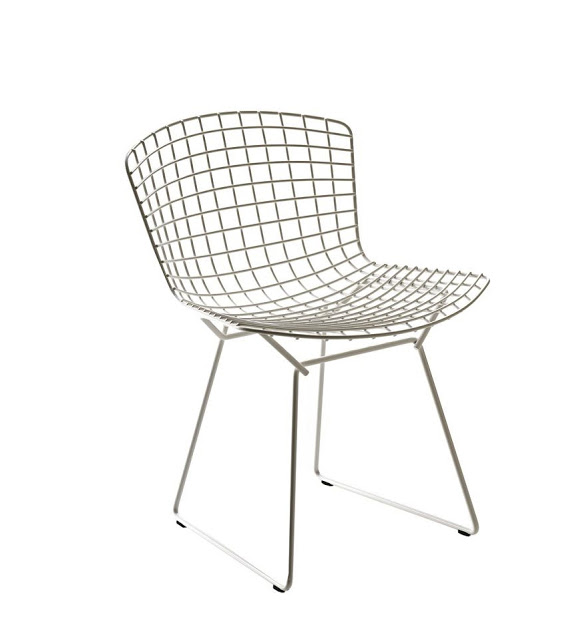 henry bertoia wire side chair white mid century modern