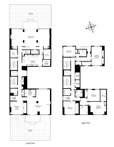 floor plan of the Tribeca apartment