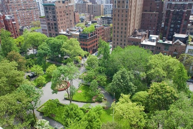 grammercy park view from a New York City penthouse apartment 