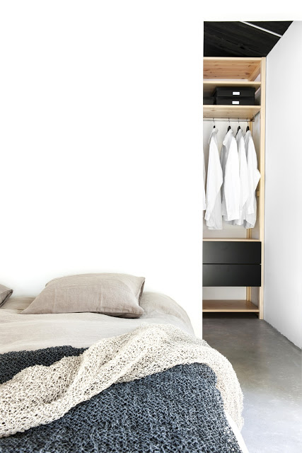 taupe bedding closet black drawers woven blankets