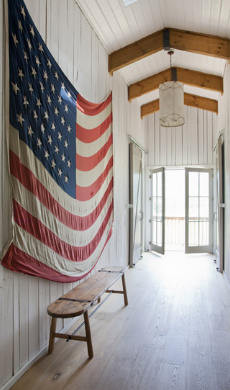 American flag in foyer