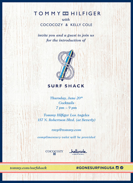 Invitation to the Tommy Hilfiger Surf Shack launch party in Los Angeles