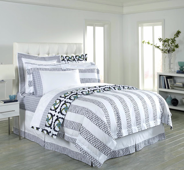 COCOCOZY Loop navy white green bed bedding linens duvet cover sheets sheet shams sham decor decorate bedroom home design