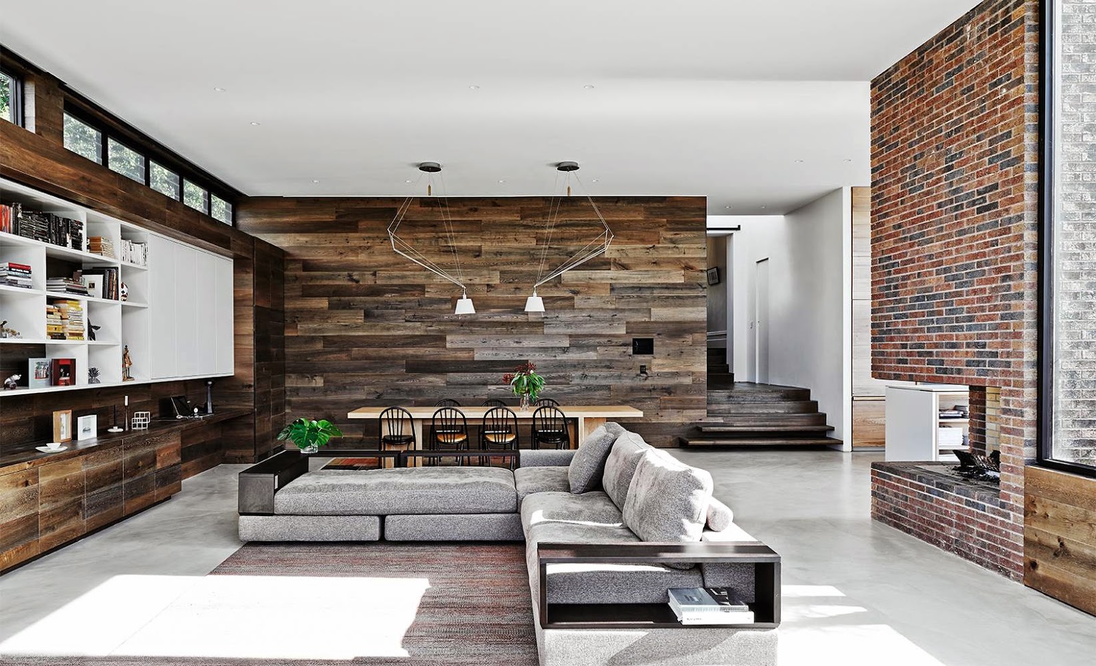 Modern open plan mixed surface living room by Robson Rak Architects