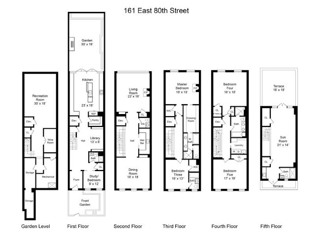 Floor plan of home on the upper east side in NYC