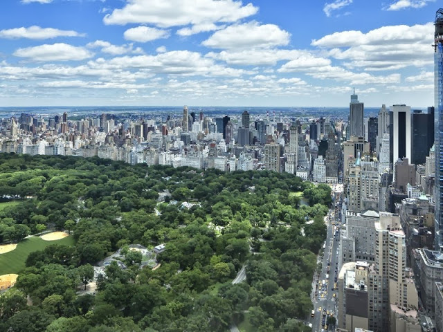 view of central park from an NYC penthouse