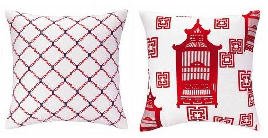 COCOCOZY Peking Handicraft embroidered red pillows