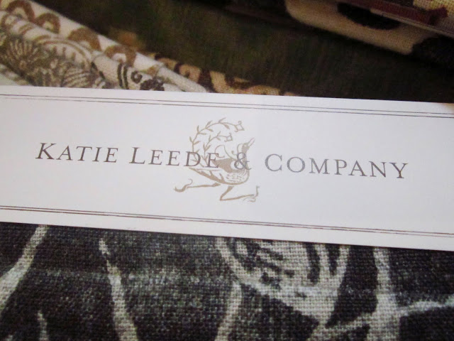 Close up of Katie Leede's logo and fabric