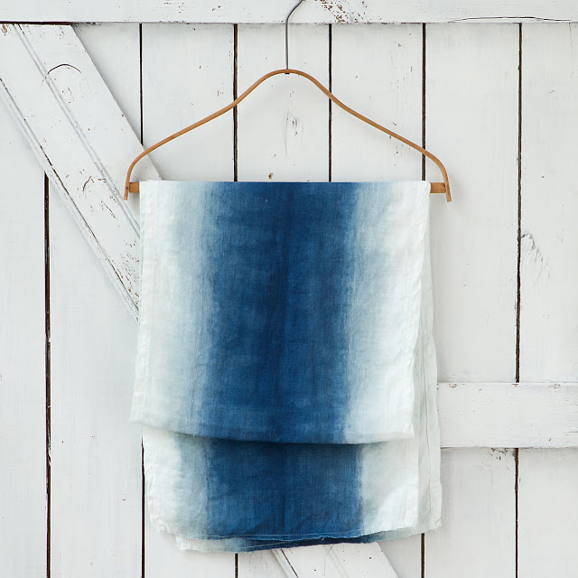 Terrian blue and white ombre table runner 