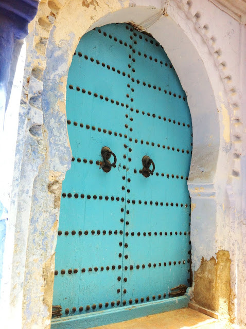 Turquoise door in Morocco