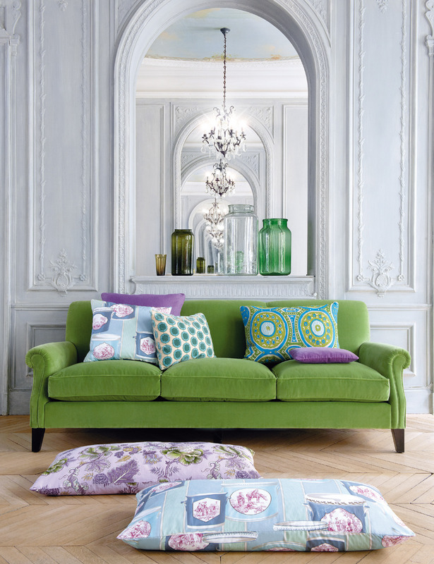 colorful sofas - green sofa