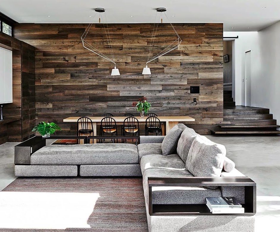 Mixed surface living room design by Robson Rak Architects
