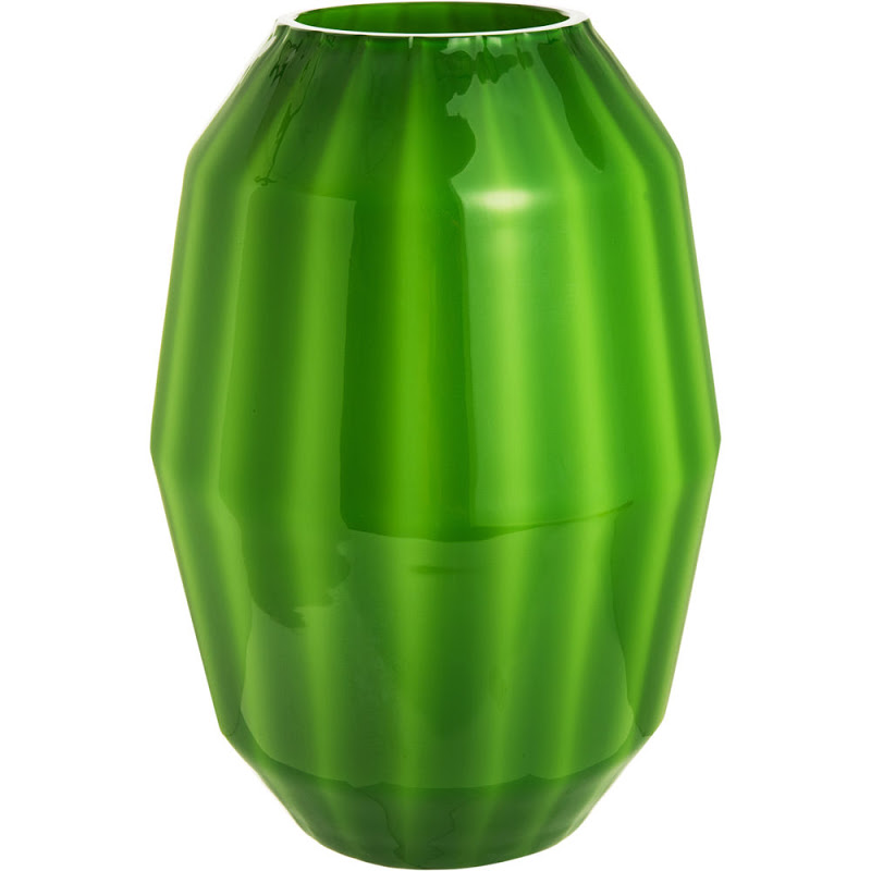 Green glass blown Venini Arillo vase