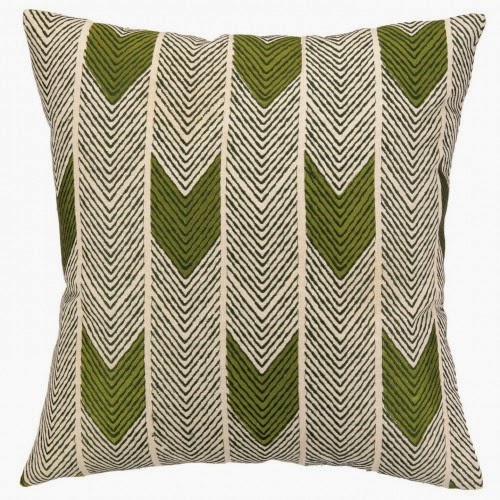 COCOCOZY Arrow Throw Pillow in avocado and forest