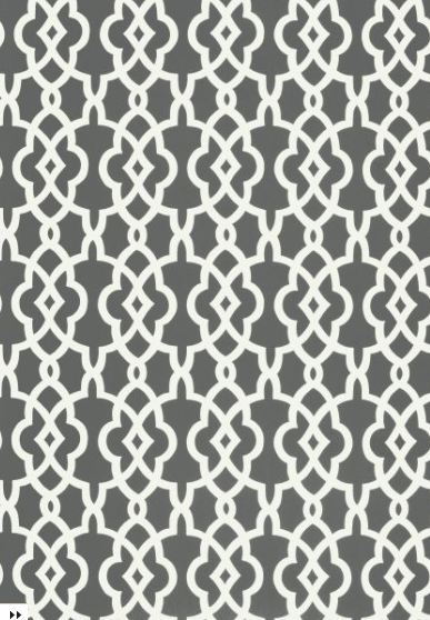Gray fretwork trellis patterned wallpaper