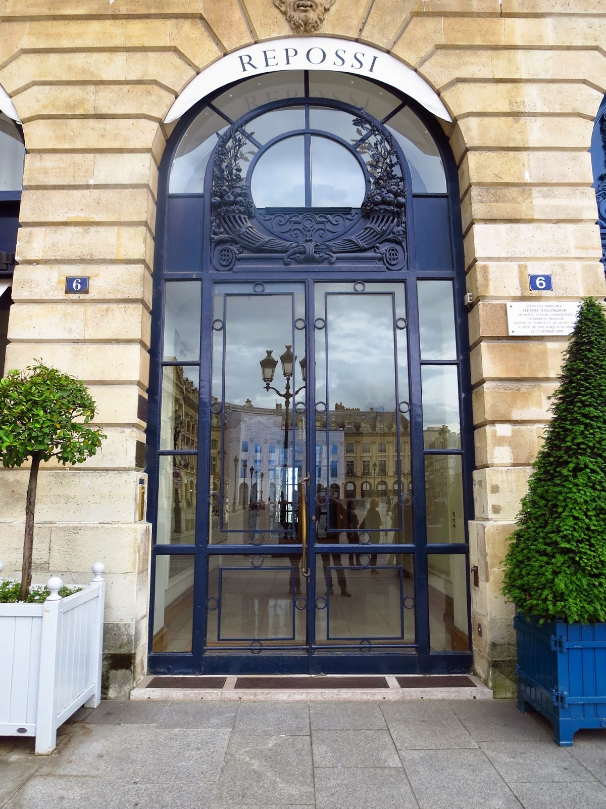 Metal and glass door in Paris, France