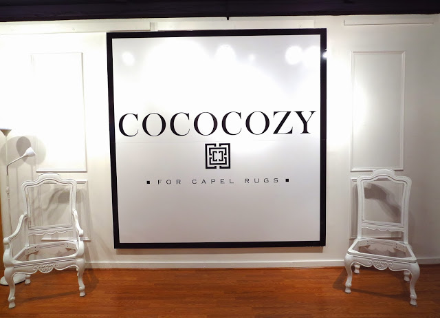COCOCOZY signage in the Capel Rugs showroom