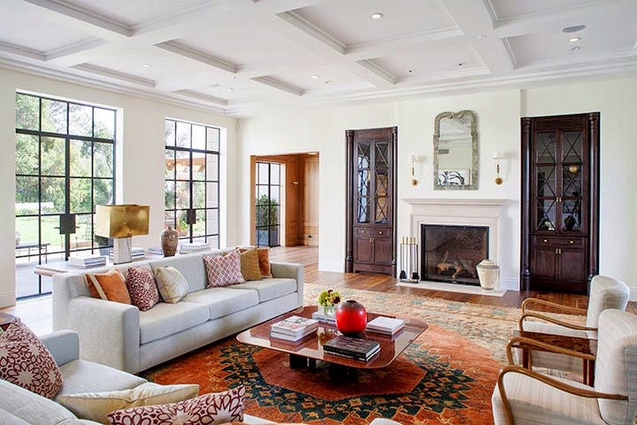 Living room in a multi million dollar Mediterranean villa in Bel Air, CA