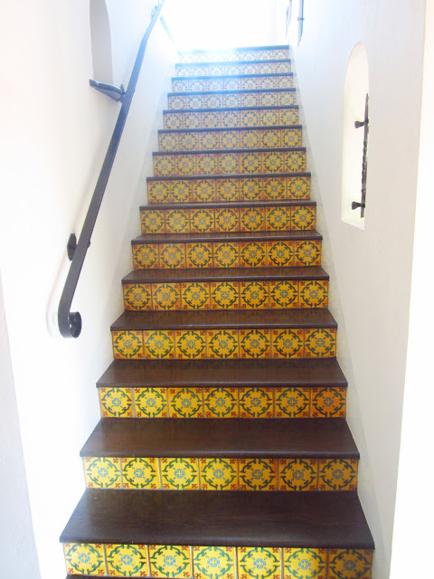 staircase with Spanish style tiles
