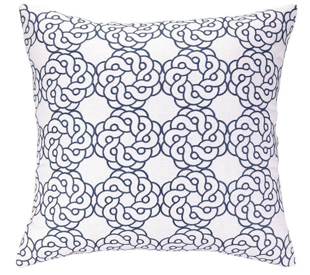 Navy Maroc COCOCOZY for Peking Handicraft embroidered pillow graphic print