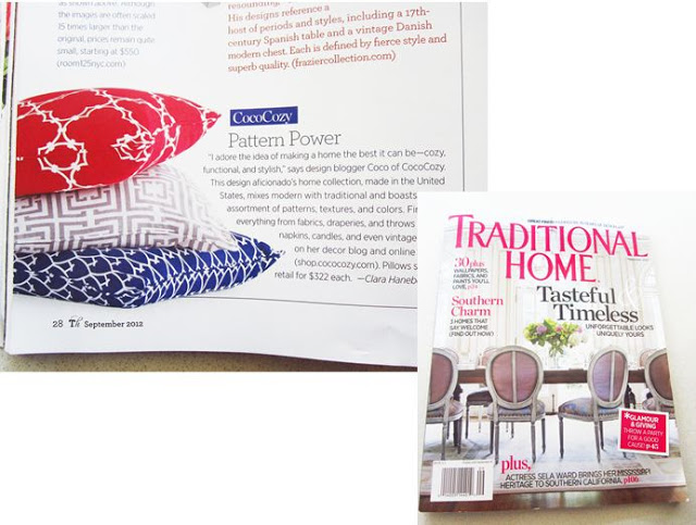 COCOCOZY Pillows in Traditional Home Magazine