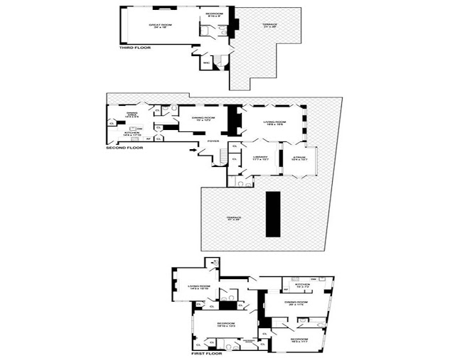 floor plan of New York City penthouse
