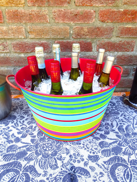 Self serve bar baby shower bright colored bucket 