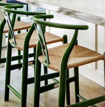 Green mid-century modern counter stools