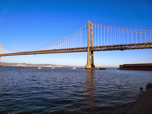 Bay Bridge in San Francisco on a sunny fall day