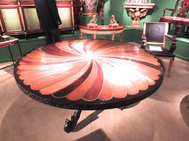 Round table inlaid with wood and ivory