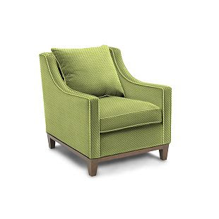 Green armchair with white piping from William Sonoma Home