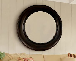 Round mirror in a black frame from Pottery Barn