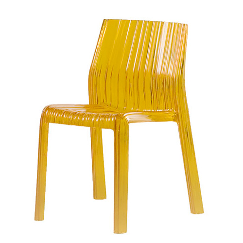 Polycarbonate side chair with wavy pattern and shape from yliving