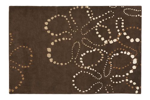 Brown hand-knotted wool rug